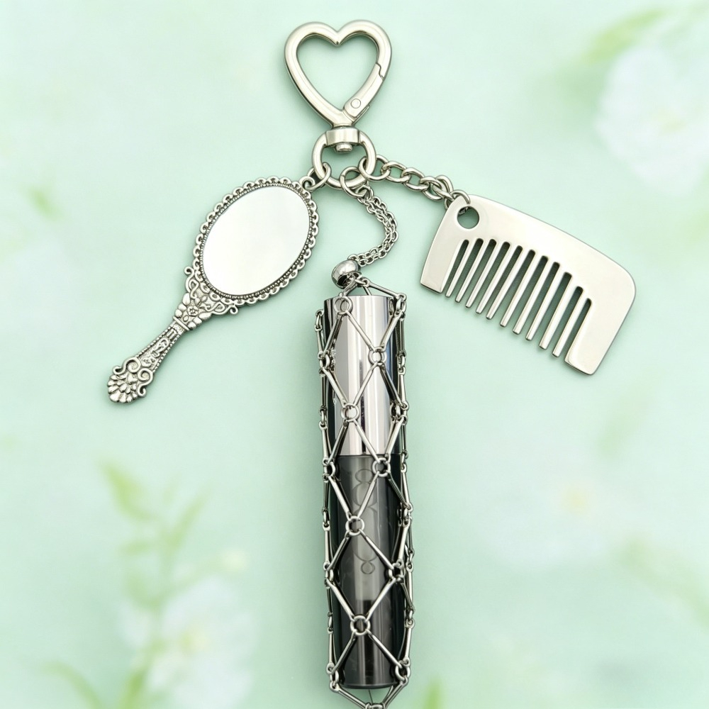 Mesh Stainless Strap - Vintage Metal Mesh Lipstick Bag Keychain