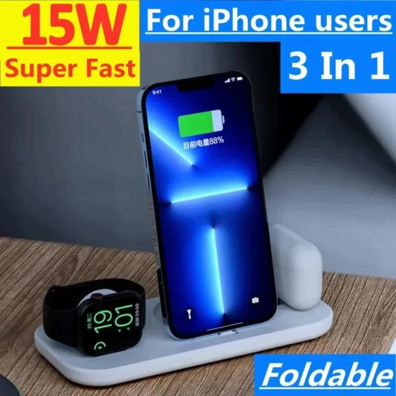 3 In 1 Wireless Charger Stand  - đánh giá và giá Watch Xs8