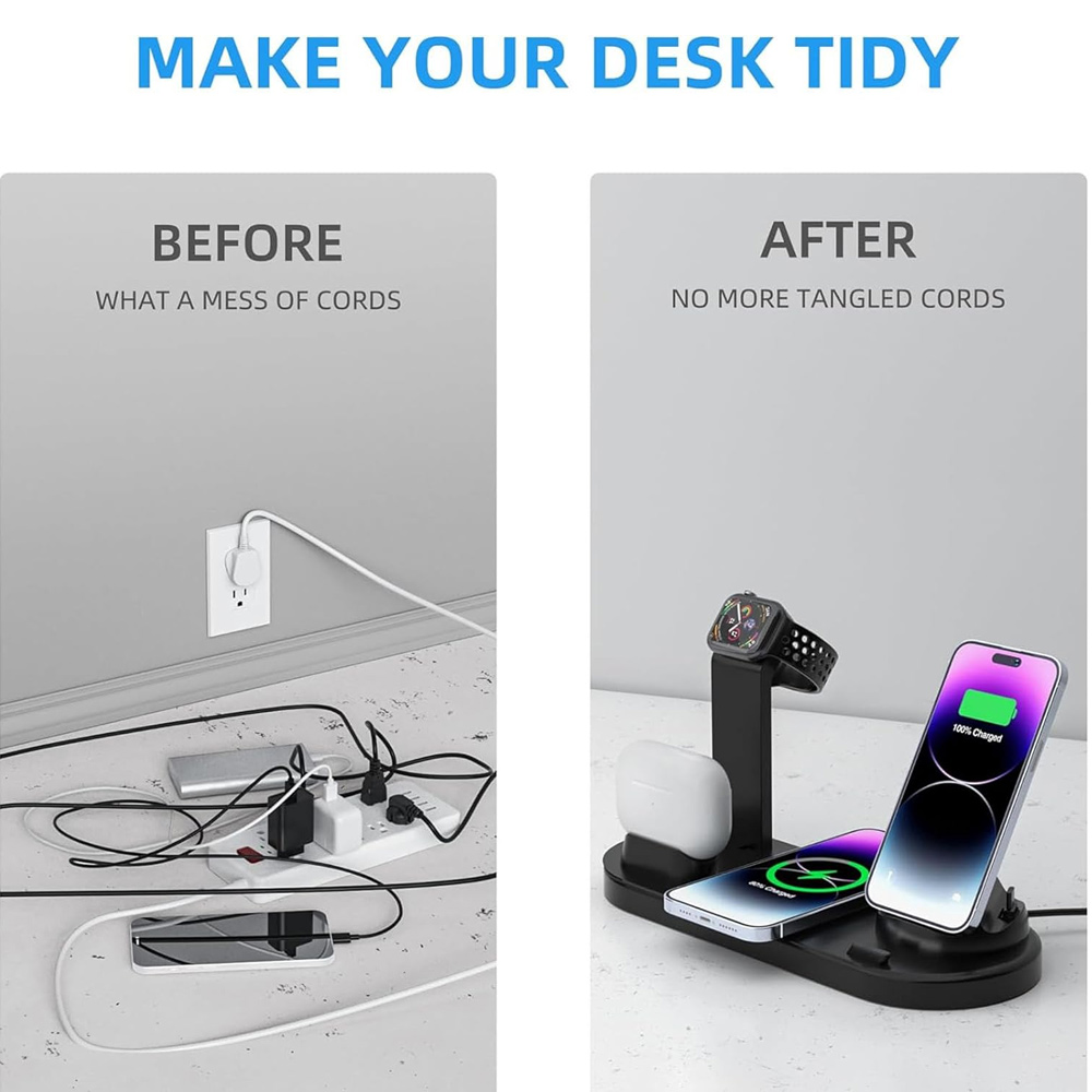 30W 7 in 1 Wireless Charger St - đánh giá và giá Iwatch Smartwatch