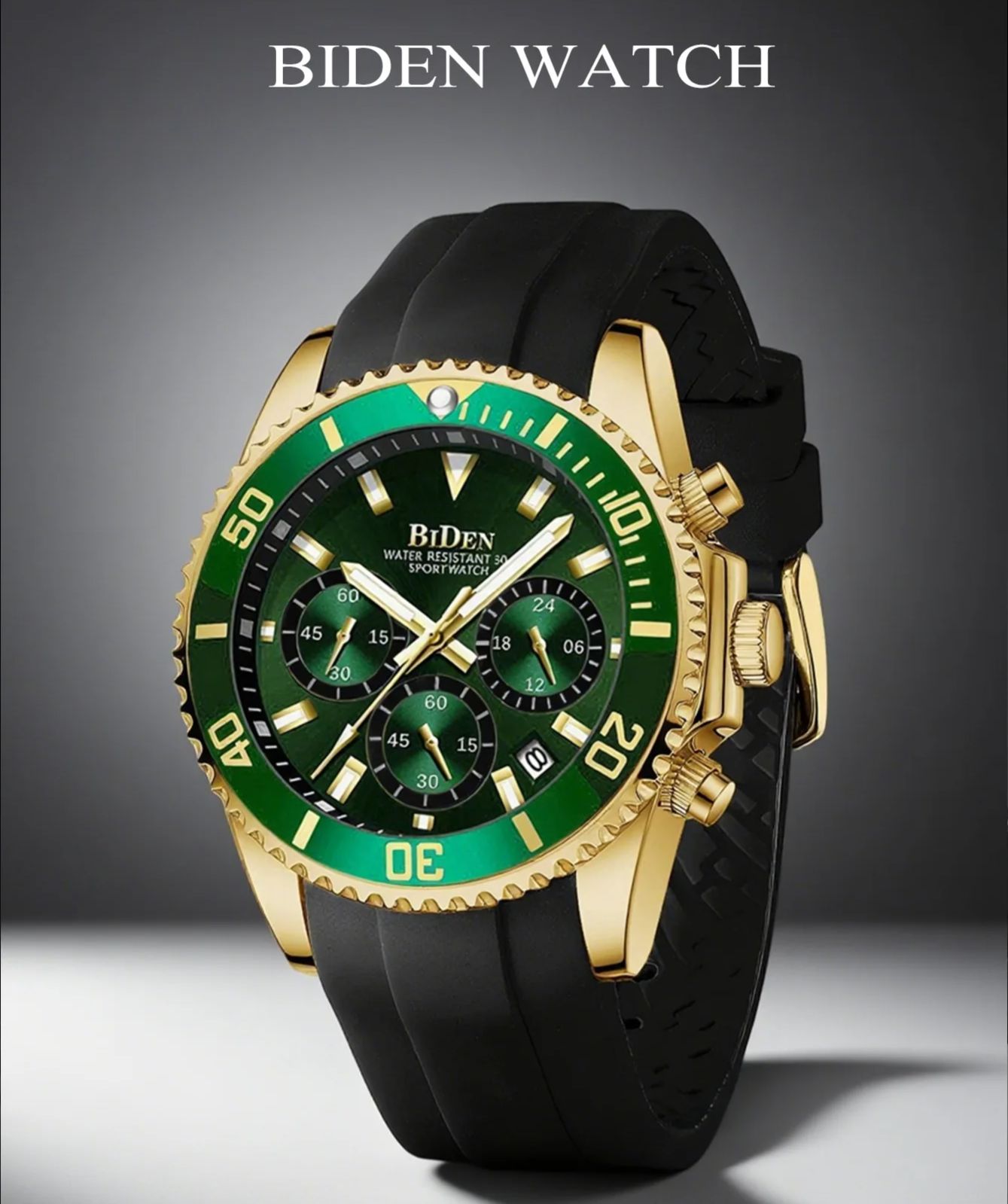 BIDEN Classic Green Watch For  - đánh giá và giá Smartwatch Casual Watches For Men