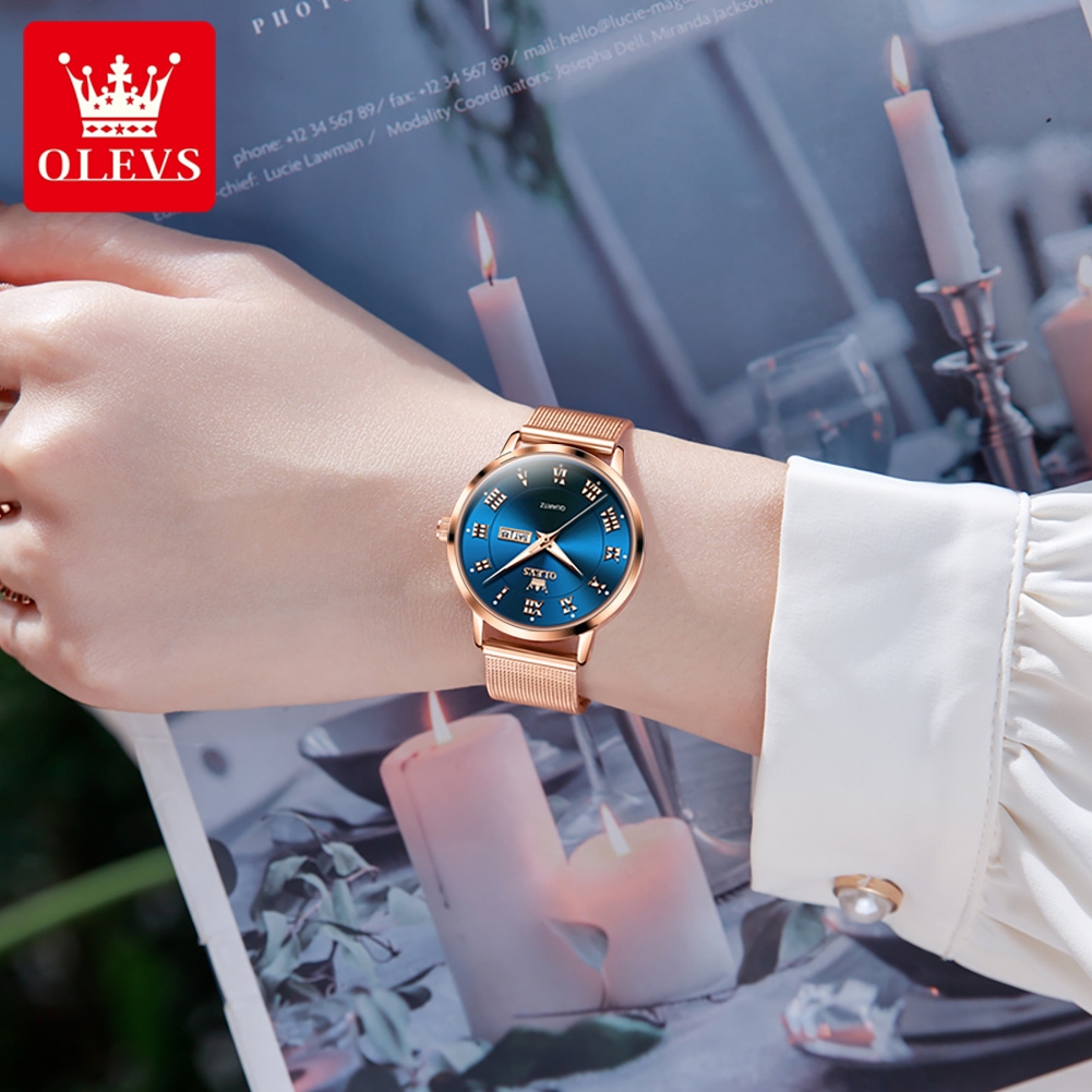 OLEVS 2920 Elegant Original Wo - đánh giá và giá Mesh Stainless Strap