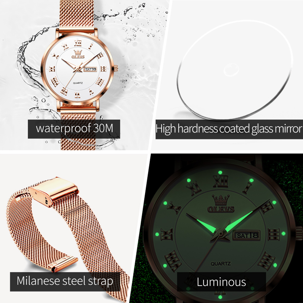 OLEVS 2920 Elegant Original Wo - đánh giá và giá Mesh Stainless Strap