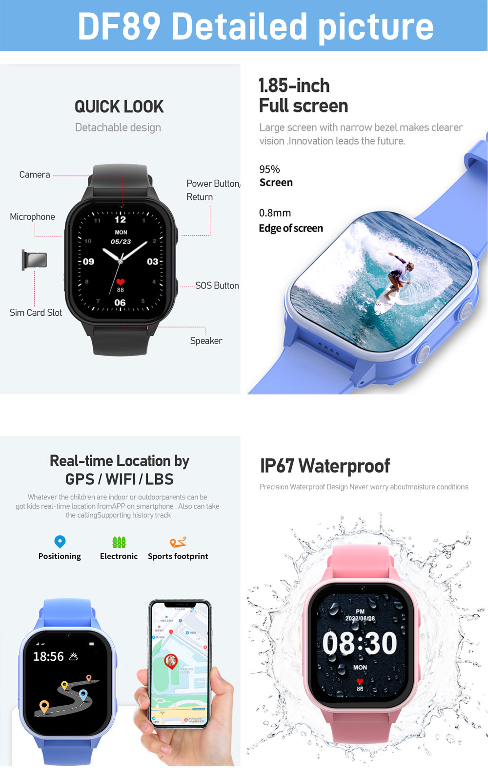 2G 4G Kids Smart Watch Phone G - đánh giá và giá Smartwatch Watches Gift For Girls