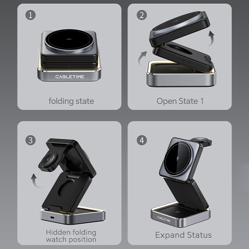 CABLETIME Foldable Magnetic 3  - đánh giá và giá Iwatch Smartwatch