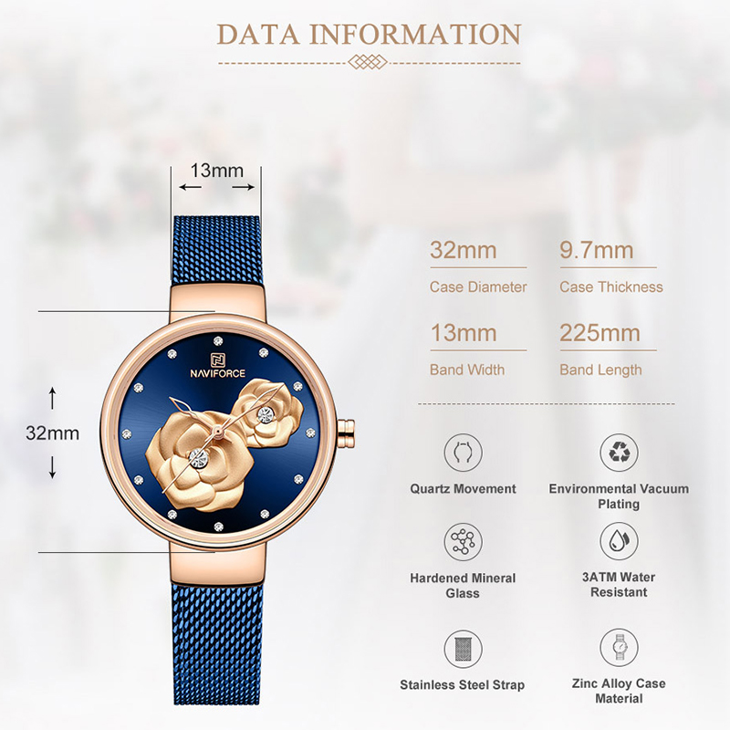 Đồng Hồ Naviforce Đồng Hồ Mới  - đánh giá và giá Mesh Stainless Strap