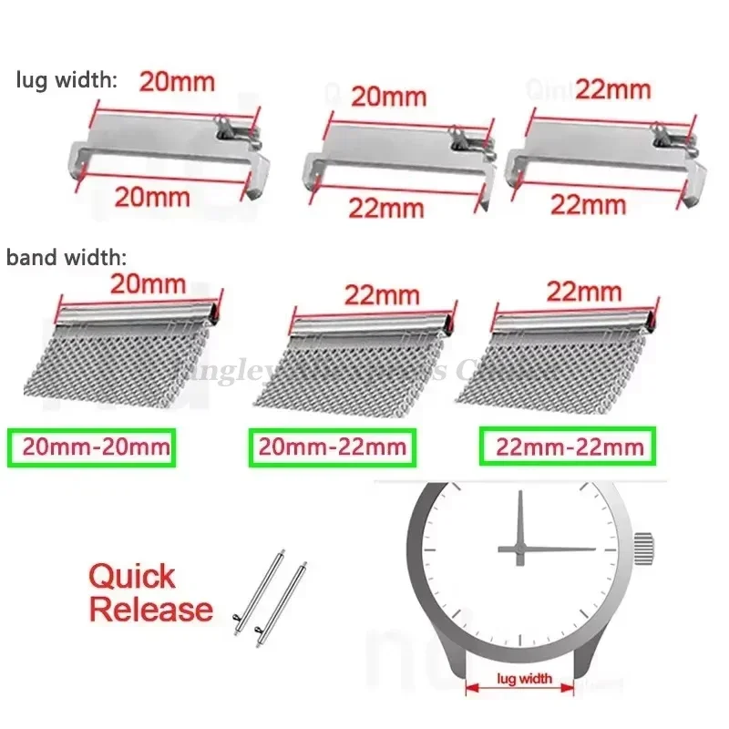 2pcs Watch Band Adapters 20mm  - đánh giá và giá Replacement Watch Bracelet